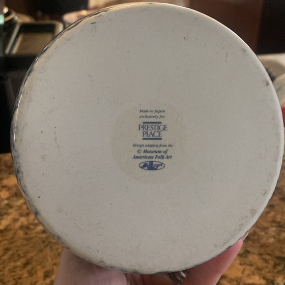 Prestige Place Blue Sponge Paint Bean Pot - Picture 5 of 9